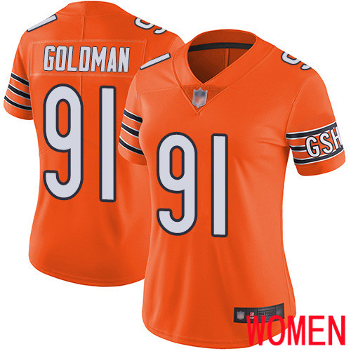 Chicago Bears Limited Orange Women Eddie Goldman Alternate Jersey NFL Football #91 Vapor Untouchable->chicago bears->NFL Jersey